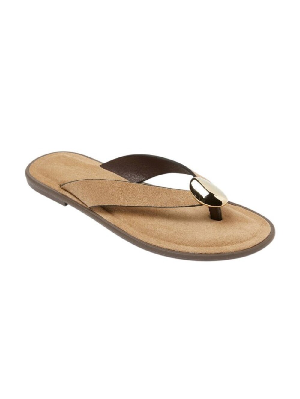 NWT Universal Thread Memory Foam Thong Slip-On Flip Flop Sandals Taupe Brown 9M